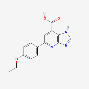 molecular formula C16H15N3O3 B3013533 5-(4-ethoxyphenyl)-2-methyl-3H-imidazo[4,5-b]pyridine-7-carboxylic acid CAS No. 1021083-39-5
