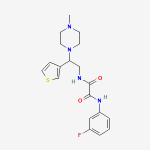 molecular formula C19H23FN4O2S B3013538 N1-(3-氟苯基)-N2-(2-(4-甲基哌嗪-1-基)-2-(噻吩-3-基)乙基)草酰胺 CAS No. 946200-27-7