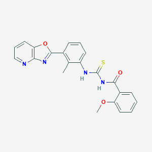 molecular formula C22H18N4O3S B301354 N-(2-methoxybenzoyl)-N'-(2-methyl-3-[1,3]oxazolo[4,5-b]pyridin-2-ylphenyl)thiourea 