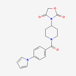 molecular formula C19H19N3O4 B3013541 3-(1-(4-(1H-pyrrol-1-yl)benzoyl)piperidin-4-yl)oxazolidine-2,4-dione CAS No. 2034274-48-9