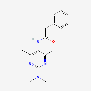 molecular formula C16H20N4O B3013548 N-(2-(dimethylamino)-4,6-dimethylpyrimidin-5-yl)-2-phenylacetamide CAS No. 1448035-76-4