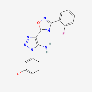 molecular formula C17H13FN6O2 B3013549 5-[3-(2-Fluorophenyl)-1,2,4-oxadiazol-5-yl]-3-(3-methoxyphenyl)triazol-4-amine CAS No. 892770-74-0