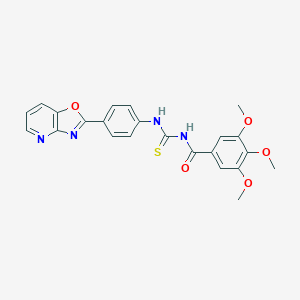 molecular formula C23H20N4O5S B301355 N-(4-[1,3]oxazolo[4,5-b]pyridin-2-ylphenyl)-N'-(3,4,5-trimethoxybenzoyl)thiourea 