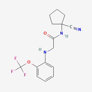 molecular formula C15H16F3N3O2 B3013560 N-(1-cyanocyclopentyl)-2-{[2-(trifluoromethoxy)phenyl]amino}acetamide CAS No. 1223268-34-5