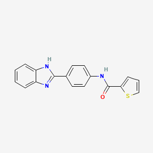 molecular formula C18H13N3OS B3013576 N-[4-(1H-苯并咪唑-2-基)苯基]噻吩-2-甲酰胺 CAS No. 330635-70-6