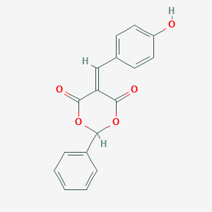 molecular formula C17H12O5 B301358 5-[(4-Hydroxyphenyl)methylidene]-2-phenyl-1,3-dioxane-4,6-dione 