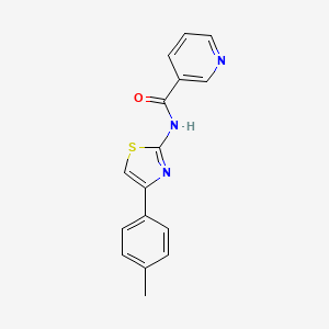 molecular formula C16H13N3OS B3013580 N-[4-(4-methylphenyl)-1,3-thiazol-2-yl]pyridine-3-carboxamide CAS No. 389081-05-4
