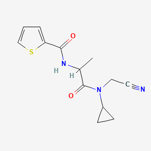 molecular formula C13H15N3O2S B3013581 N-(cyanomethyl)-N-cyclopropyl-2-[(thiophen-2-yl)formamido]propanamide CAS No. 1252042-66-2