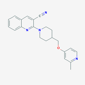 molecular formula C22H22N4O B3013586 2-[4-[(2-Methylpyridin-4-yl)oxymethyl]piperidin-1-yl]quinoline-3-carbonitrile CAS No. 2380010-27-3