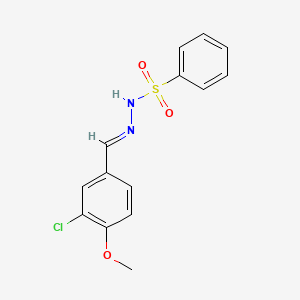 molecular formula C14H13ClN2O3S B3013589 N'-(3-氯-4-甲氧基苄叉基)苯磺酰肼 CAS No. 402739-48-4