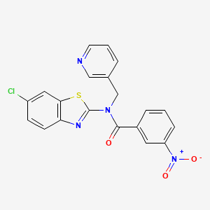 molecular formula C20H13ClN4O3S B3013590 N-(6-氯苯并[d]噻唑-2-基)-3-硝基-N-(吡啶-3-基甲基)苯甲酰胺 CAS No. 895021-70-2
