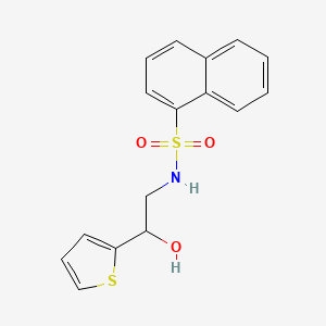 molecular formula C16H15NO3S2 B3013609 N-(2-羟基-2-(噻吩-2-基)乙基)萘-1-磺酰胺 CAS No. 1351614-76-0