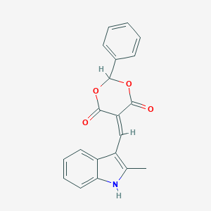 molecular formula C20H15NO4 B301362 5-[(2-methyl-1H-indol-3-yl)methylidene]-2-phenyl-1,3-dioxane-4,6-dione 