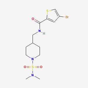 molecular formula C13H20BrN3O3S2 B3013621 4-溴-N-((1-(N,N-二甲基氨磺酰基)哌啶-4-基)甲基)噻吩-2-甲酰胺 CAS No. 2034282-39-6
