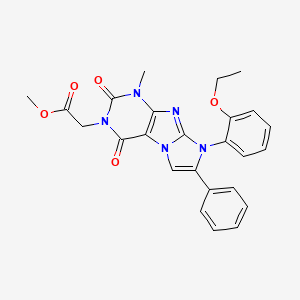 molecular formula C25H23N5O5 B3013638 methyl 2-(8-(2-ethoxyphenyl)-1-methyl-2,4-dioxo-7-phenyl-1H-imidazo[2,1-f]purin-3(2H,4H,8H)-yl)acetate CAS No. 899988-28-4