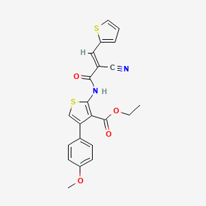 (E)-ethyl 2-(2-cyano-3-(thiophen-2-yl)acrylamido)-4-(4-methoxyphenyl)thiophene-3-carboxylate