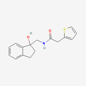 molecular formula C16H17NO2S B3013641 N-((1-羟基-2,3-二氢-1H-茚-1-基)甲基)-2-(噻吩-2-基)乙酰胺 CAS No. 1396874-88-6