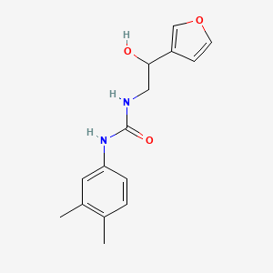molecular formula C15H18N2O3 B3013644 1-(3,4-Dimethylphenyl)-3-(2-(furan-3-yl)-2-hydroxyethyl)urea CAS No. 1396857-60-5