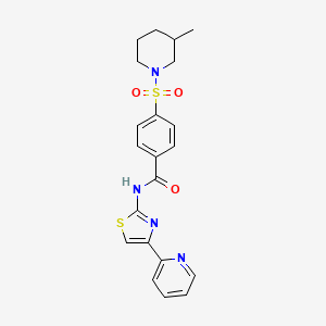 4-((3-methylpiperidin-1-yl)sulfonyl)-N-(4-(pyridin-2-yl)thiazol-2-yl)benzamide