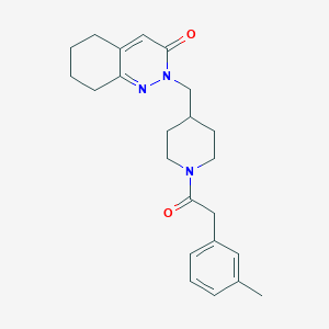 molecular formula C23H29N3O2 B3013652 2-[[1-[2-(3-Methylphenyl)acetyl]piperidin-4-yl]methyl]-5,6,7,8-tetrahydrocinnolin-3-one CAS No. 2379977-14-5