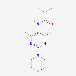 molecular formula C14H22N4O2 B3013655 N-(4,6-二甲基-2-吗啉基嘧啶-5-基)异丁酰胺 CAS No. 1797248-33-9