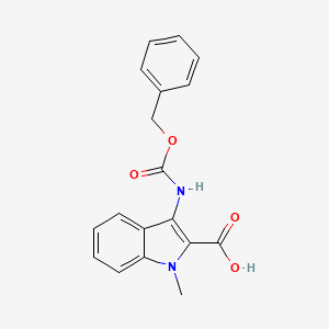 molecular formula C18H16N2O4 B3013657 1-Methyl-3-(phenylmethoxycarbonylamino)indole-2-carboxylic acid CAS No. 2287283-58-1