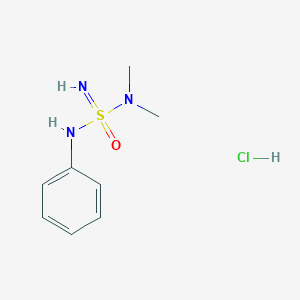 molecular formula C8H14ClN3OS B3013659 N-(二甲氨基磺酰亚胺基)苯胺；盐酸盐 CAS No. 2305949-09-9