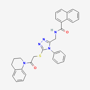 molecular formula C31H27N5O2S B3013668 N-((5-((2-(3,4-dihydroquinolin-1(2H)-yl)-2-oxoethyl)thio)-4-phenyl-4H-1,2,4-triazol-3-yl)methyl)-1-naphthamide CAS No. 393873-84-2