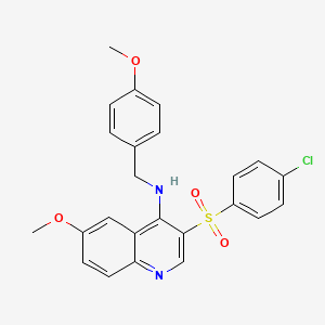 3-((4-chlorophenyl)sulfonyl)-6-methoxy-N-(4-methoxybenzyl)quinolin-4-amine