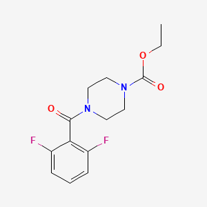 molecular formula C14H16F2N2O3 B3013713 Ethyl 4-((2,6-difluorophenyl)carbonyl)piperazinecarboxylate CAS No. 1024523-06-5