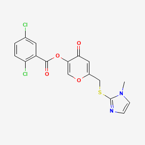 6-(((1-methyl-1H-imidazol-2-yl)thio)methyl)-4-oxo-4H-pyran-3-yl 2,5-dichlorobenzoate