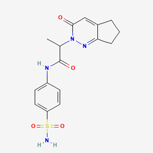 molecular formula C16H18N4O4S B3013736 2-(3-oxo-3,5,6,7-tetrahydro-2H-cyclopenta[c]pyridazin-2-yl)-N-(4-sulfamoylphenyl)propanamide CAS No. 2034307-69-0