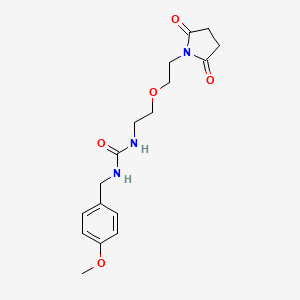 molecular formula C17H23N3O5 B3013738 1-(2-(2-(2,5-Dioxopyrrolidin-1-yl)ethoxy)ethyl)-3-(4-methoxybenzyl)urea CAS No. 2319640-44-1