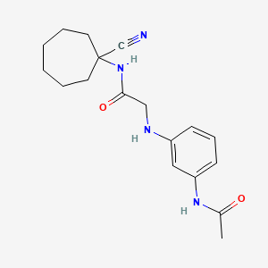 molecular formula C18H24N4O2 B3013751 N-(1-cyanocycloheptyl)-2-[(3-acetamidophenyl)amino]acetamide CAS No. 1210176-30-9