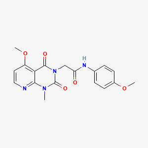molecular formula C18H18N4O5 B3013756 2-(5-甲氧基-1-甲基-2,4-二氧代-1,2-二氢吡啶并[2,3-d]嘧啶-3(4H)-基)-N-(4-甲氧基苯基)乙酰胺 CAS No. 941942-41-2