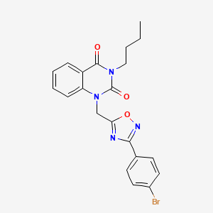 molecular formula C21H19BrN4O3 B3013768 1-((3-(4-bromophenyl)-1,2,4-oxadiazol-5-yl)methyl)-3-butylquinazoline-2,4(1H,3H)-dione CAS No. 1206985-65-0