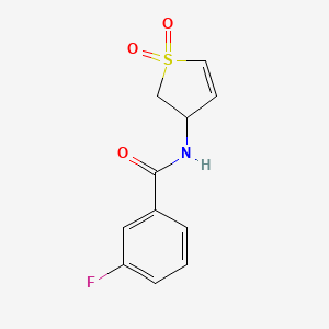 molecular formula C11H10FNO3S B3013778 N-(1,1-dioxido-2,3-dihydrothiophen-3-yl)-3-fluorobenzamide CAS No. 946259-71-8