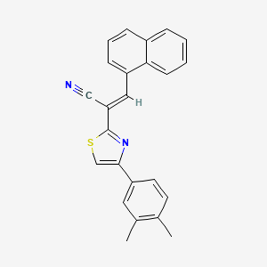 molecular formula C24H18N2S B3013780 (E)-2-(4-(3,4-dimethylphenyl)thiazol-2-yl)-3-(naphthalen-1-yl)acrylonitrile CAS No. 476673-92-4