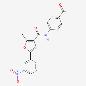 molecular formula C20H16N2O5 B3013782 N-(4-acetylphenyl)-2-methyl-5-(3-nitrophenyl)furan-3-carboxamide CAS No. 876874-60-1