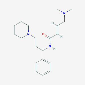 molecular formula C20H31N3O B3013783 (E)-4-(Dimethylamino)-N-(1-phenyl-3-piperidin-1-ylpropyl)but-2-enamide CAS No. 2411325-16-9