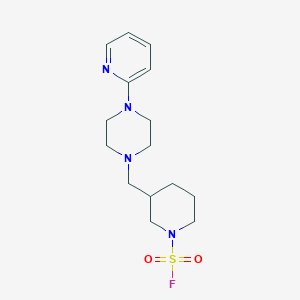 molecular formula C15H23FN4O2S B3013787 3-[(4-Pyridin-2-ylpiperazin-1-yl)methyl]piperidine-1-sulfonyl fluoride CAS No. 2411305-22-9