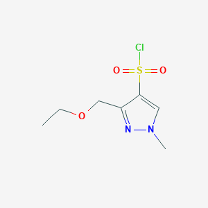 molecular formula C7H11ClN2O3S B3013792 3-(ethoxymethyl)-1-methyl-1H-pyrazole-4-sulfonyl chloride CAS No. 1856098-67-3