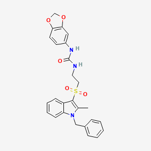 molecular formula C26H25N3O5S B3013799 1-(benzo[d][1,3]dioxol-5-yl)-3-(2-((1-benzyl-2-methyl-1H-indol-3-yl)sulfonyl)ethyl)urea CAS No. 946299-51-0