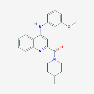 molecular formula C23H25N3O2 B3013813 (4-((3-Methoxyphenyl)amino)quinolin-2-yl)(4-methylpiperidin-1-yl)methanone CAS No. 1251634-57-7