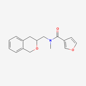 molecular formula C16H17NO3 B3013817 N-(异色满-3-基甲基)-N-甲基呋喃-3-甲酰胺 CAS No. 2034403-36-4