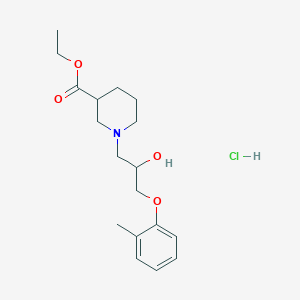 molecular formula C18H28ClNO4 B3013819 盐酸乙基 1-(2-羟基-3-(邻甲苯氧基)丙基)哌啶-3-甲酸酯 CAS No. 101888-93-1
