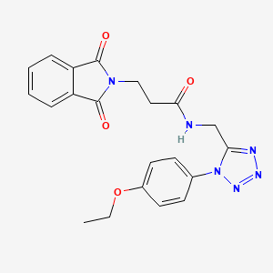 molecular formula C21H20N6O4 B3013823 3-(1,3-二氧代异吲哚林-2-基)-N-((1-(4-乙氧基苯基)-1H-四唑-5-基)甲基)丙酰胺 CAS No. 920458-57-7