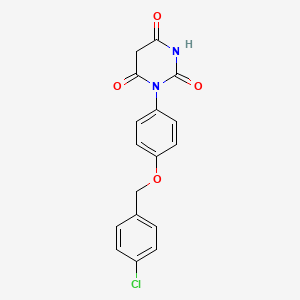 molecular formula C17H13ClN2O4 B3013832 1-{4-[(4-氯苄基)氧基]苯基}嘧啶-2,4,6(1H,3H,5H)-三酮 CAS No. 1708179-39-8