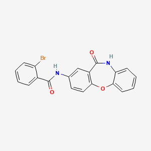 molecular formula C20H13BrN2O3 B3013837 2-溴-N-(11-氧代-10,11-二氢二苯并[b,f][1,4]恶杂环-2-基)苯甲酰胺 CAS No. 922030-36-2