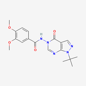 molecular formula C18H21N5O4 B3013839 N-(1-(叔丁基)-4-氧代-1H-吡唑并[3,4-d]嘧啶-5(4H)-基)-3,4-二甲氧基苯甲酰胺 CAS No. 899945-18-7